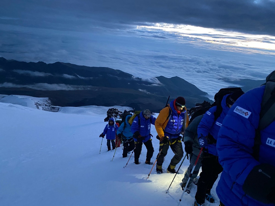 The most important stage of the ascent — from the elevation of 3,800 m to the peak of Elbrus — began on the night of July 28