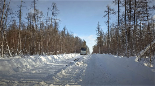 A winter road in Eastern Siberia