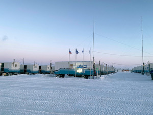 Seismic exploration field camp in Yamal