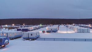 Seismic exploration field camp in the Irkutsk Region